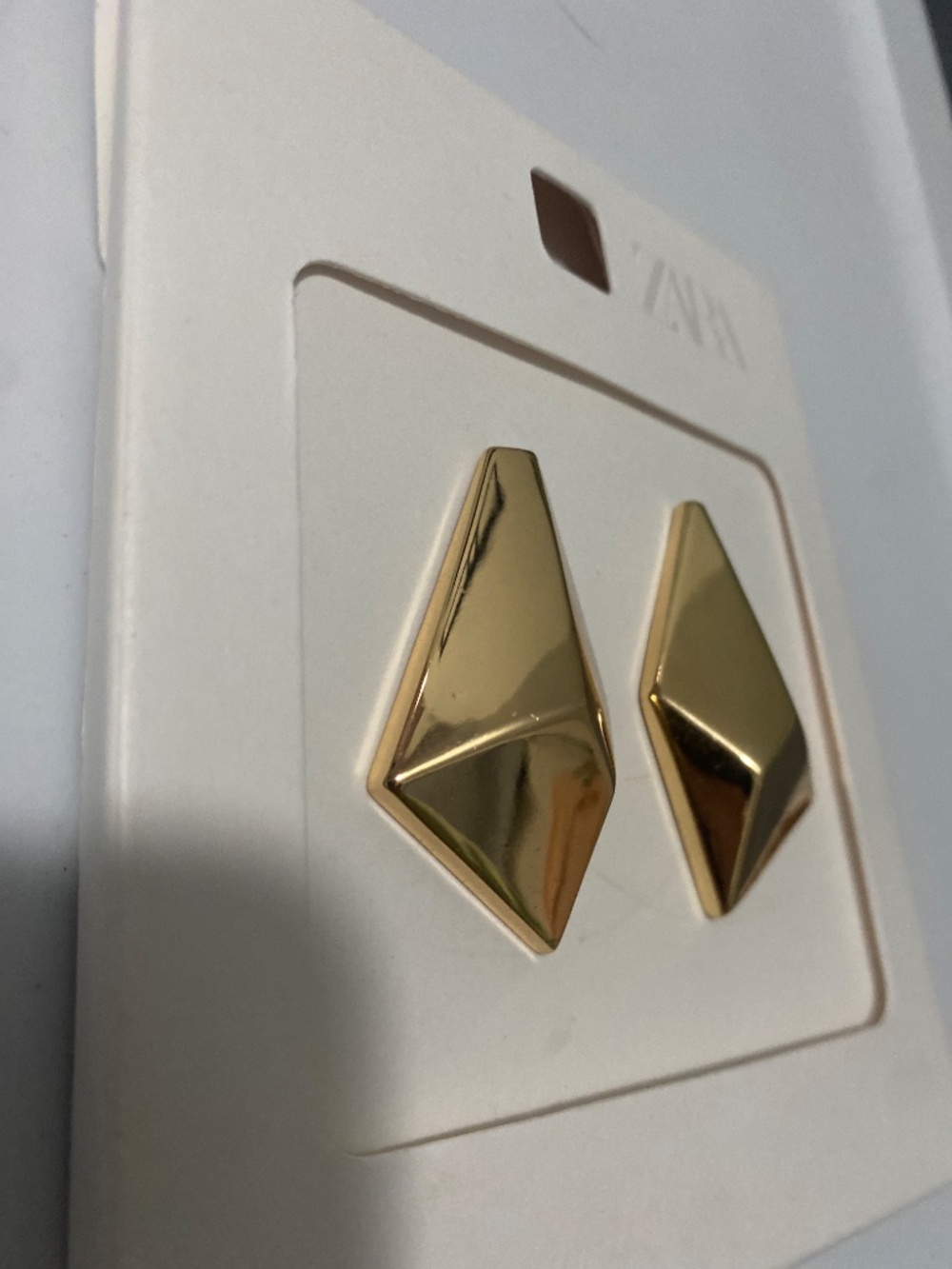 NWT Zara Geometric Raised Golden Earrings - Picture 5 of 6